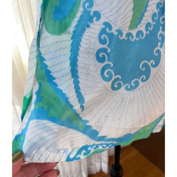 Vintage 70s top, large paisley, retro spring blouse, 3/4 length sleeves, Japan - Picture 8 of 9